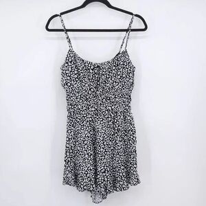 Black and White Floral Romper